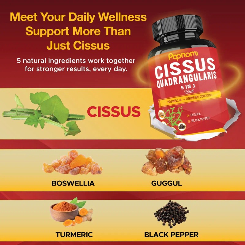 Cápsulas Papnami Cissus Quadrangularis Boswellia Guggul 150