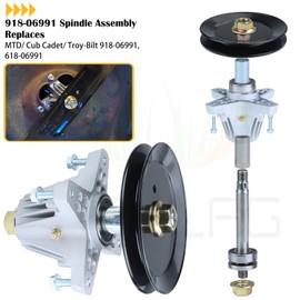 BOSFLAG 2 Pack Pre-Greased 918-06991 Spindle with 954-04060C Belt, 490-900-M061 Deck Wash Kit Replaces Troy Bilt 918-06991 Spindle Troy Bilt Spindle Assembly 918-06991 Spindle Assembly MTD 918-06991
