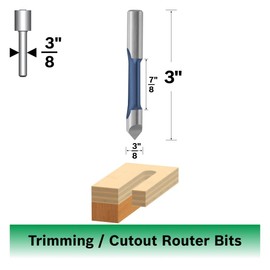 Bosch 85147 3/8 in. x 7/8 in. High Speed Steel 1-Flute Pilot Panel Straight Bit