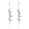 Kruckel Butterfly Long Drop Dangling Earrings -Sparkly Bright Arc-Shaped, Spring-Inspired