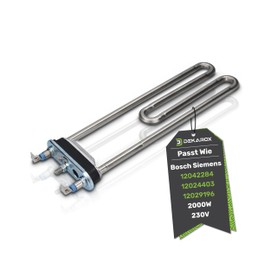 DEKAROX Heating Element 2000 W 230 V for Bosch Siemens 12042284 12024403 12029196 for Washing Machines such as iQ100 iQ300 Maxx Classixx Logixx VarioPerfect iSensoric Extra Class Siwamat
