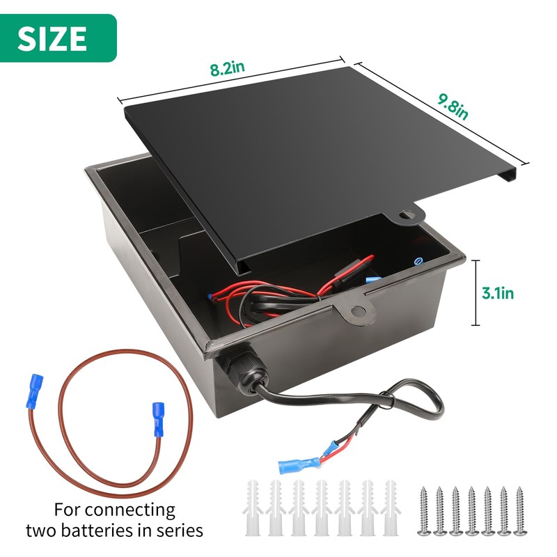 Briidea Battery Box Apply to 24V Door Openers or Vehicular