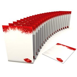 Love and Hearts Writing Paper I Love You 50 Sheets DIN A4 90 g/m²