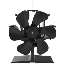 TITECK Wood Stove Fan Heat Powered: Small Fireplace Fan Non Electric Stove Fans Fits Camping Stoves/Log Burner Wood Burning Stoves/Pellet Heater RV Stoves Tent Accessories (6 Blades)