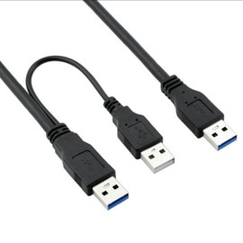 myfole USB 3.0 Y-Cable, SuperSpeed 5Gbps Data Transfer, Type-A to Dual Type-A External Hard Drive Power Cable