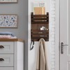 BTY Mail Holder for Wall, Wooden Mail Sorter with 4