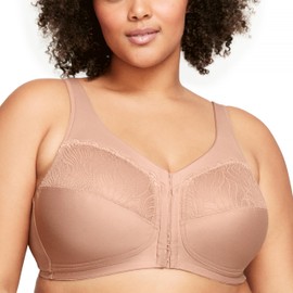 Glamorise Women's Plus Size MagicLift Natural Shape Bra Wirefree #1210, Cappuccino, 42DD
