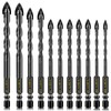 11-pc Carbide Masonry Concrete Drill Bit Set for Stone Tile