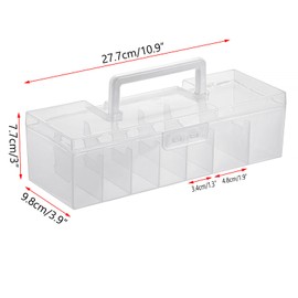 Sumnacon Card Storage Case, Trading Card Case, Trading Card Storage, Card Classification Storage, Large Capacity Card Organizer, Includes Lid, Handle, Portable Storage Case, 6 Compartments, PP, White