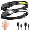 LED Headlamp Rechargeable, 2 Pack Headlamps for Adults, 230°Wide Beam,