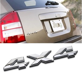 HUAPX 8.8 Inch 4x4 Emblem Sticker,1Pack Car Badge Chrome Decals Sticker Replacement for Dodge Ram 1500 2500 3500,Jeep Grand Cherokee Compass Wrangler and Truck Decals (Silver)