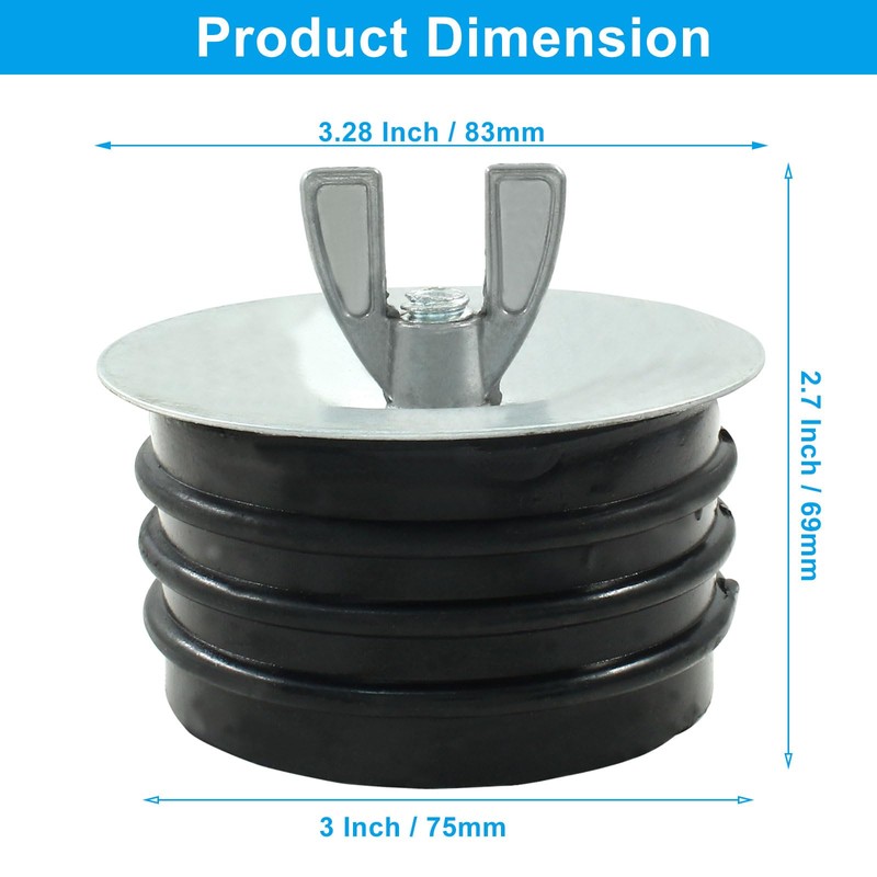 HARSKIYER 3 Inch Sewer Cleanout Cap, Durable Mechanical Test Plug