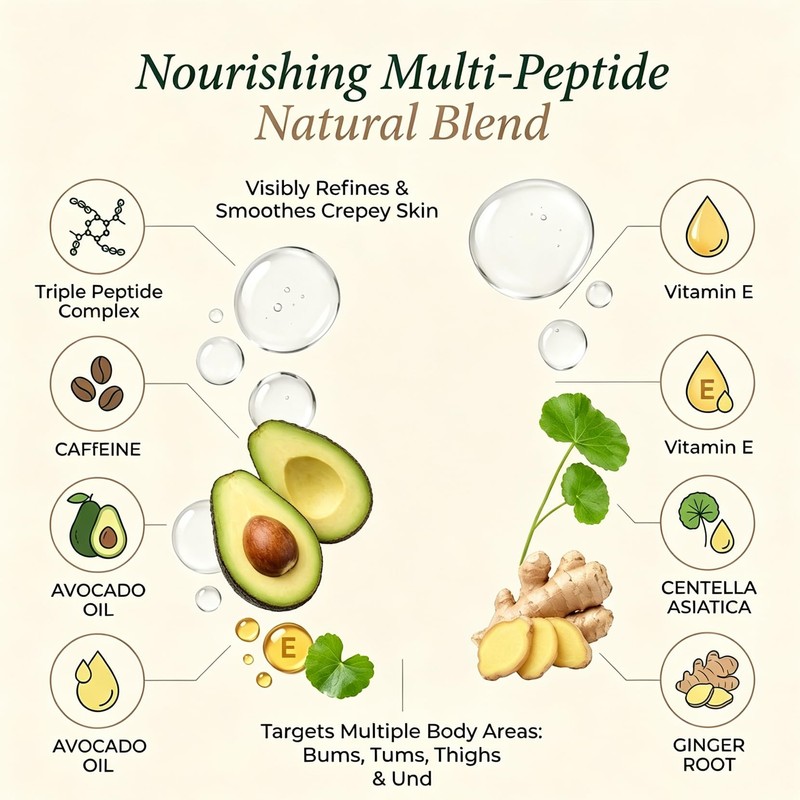 Multi Peptide Body Oil, Firming Skin Care Oil For Dry