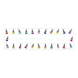 Hygloss Products Happy Paintbrushes Kids Name Plates for Desks Cubbies Lockers – 9.5 x 2-7/8 Inch, 36 Pack