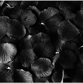 Kyezi Design and Craft Silk Rose Petals, Artificial Petals, Fake Rose Petals, Wedding Aisle Runner Petals, Party Decoration (500 Petals, Black)