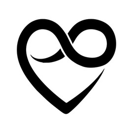 Heart with Infinity Symbol 6 Inches
