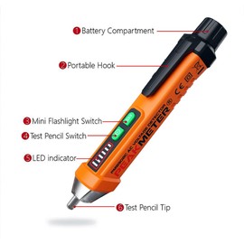 AC Voltage Detector 12-1000V AC Voltage Detector Pen Circuit Tester Tool with Led Flashlight Receptacle Tester, Non-Contact Voltage Tester