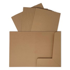 A4 Craft Pocket File with Business Card Slit [18 Sheets]