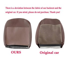 Zieichy Driver Side Bottom + Top Back Cloth Seat Cover Tan Compatible with 2003-2005 Dodge Ram 1500 2500 3500 SLT