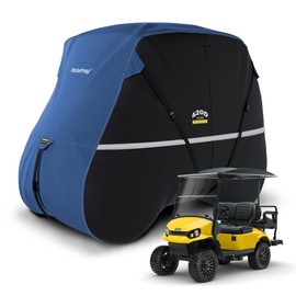 Rosefray Golf Cart Cover – Heavy-Duty 420D Oxford Fabric, Waterproof & Windproof Design – Fits Club Car, EZGO, Yamaha 2+2/4 Passenger Carts Black/Blue