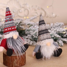 Acronde - Colgante de gnomo de Navidad (4 unidades), diseño de árbol de Navidad
