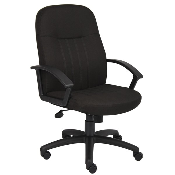 Boss Office Products Mid Back Fabric Managers Chair in Black
