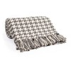EHC Cotton Houndstooth Throw Blanket For Bed Sofa Couch Arm