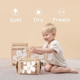 ECO BOOM Baby Bamboo Nappies (> 20 kg) - Environmentally Friendly Premium Organic Nappy Made of Plant-Based Materials, No Fragrances, Highly Absorbent (Size 6-17 Pieces)