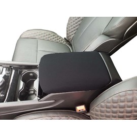 Car Console Covers Plus Made in USA Designed for Jeep Grand Cherokee L Model with 3 Row Seating 2021-2024 Neoprene Auto Armrest Center Console Cover Protector Black