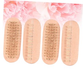 Mikinona Nail Art Cleaning Brush Set 4pcs Bristle Nail Brushes for Art Cleaning Dusting (wood)