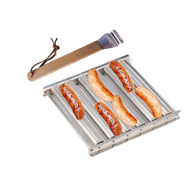 QKDS Hot Dog Sausage Roller Rack, Stainless Steel BBQ Hot