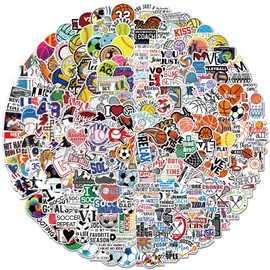 300PCS Ball Sports Stickers, Waterproof Vinyl Mixed Balls Stickers, Volleyball Basketball Baseball Softball Tennis Lacrosse Sticker Pack, Sports-Themed Decals for Laptops, Water Bottles, Scrapbooks