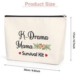 K Drama Lover Gift Korean Drama Makeup Bag Korean Drama Fan Gift K Drama Zipper Pouch Bag for Women Girls Friend Sister Birthday Christmas Valentine’s Day Presents for K Drama Lover Travel Makeup Bag