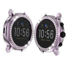 Levemolo Rhinestone Pc Protective Case for Gen The Hr Elegant Grey Watch Frame Lightweight Guards Against Dirt Scratches Easy Installation Compatible