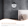 HOMSFOU Silent Wall Clock Wall Hanging Clock Round Cat Kitten