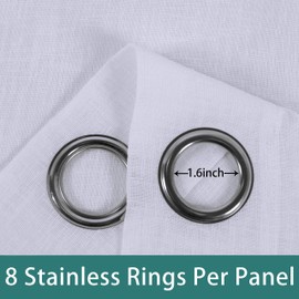 LORDTEX Burlap Linen Look Outdoor Curtains for Patio - 2 Panels Waterproof Sheer Curtains for Pergola, Porch, Cabana and Gazebo Grommet Indoor/Outdoor Voile Sheer Drapes (52 x 120 inch, White)