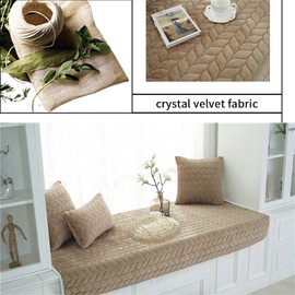 JeogYong Thick Plush Bay Window Mat Non-Slip Crystal Velvet Bay Window Cushion Pad, Modern Windowsill Bench Seat Cushion for Indoor Tatami Sofa Decor Home Bedroom Living room