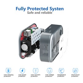 FOVAL 200W Car Power Inverter, DC 12V to 110V AC Car Laptop Charger Fast Charger Converter with [27W PD USB-C] & Dual USB Ports Multi-Protection Car Outlet Adapter Power Inverter for Vehicles