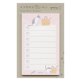 Midori 19092006 Sticky Notes Sticky Notes Sticky Paper Doing Cat Pattern Pink