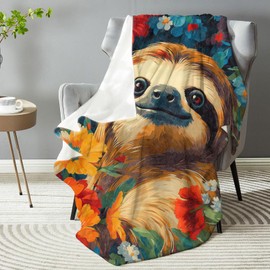 dhakalrlde Sloth Blanket - Plush, Soft, Comfy, Lightweight, Warm, Fuzzy, Cozy Flannel Throw Blanket Perfect for Couch, Travel, Bed, Office, Outdoor - 50in×60in(color42)