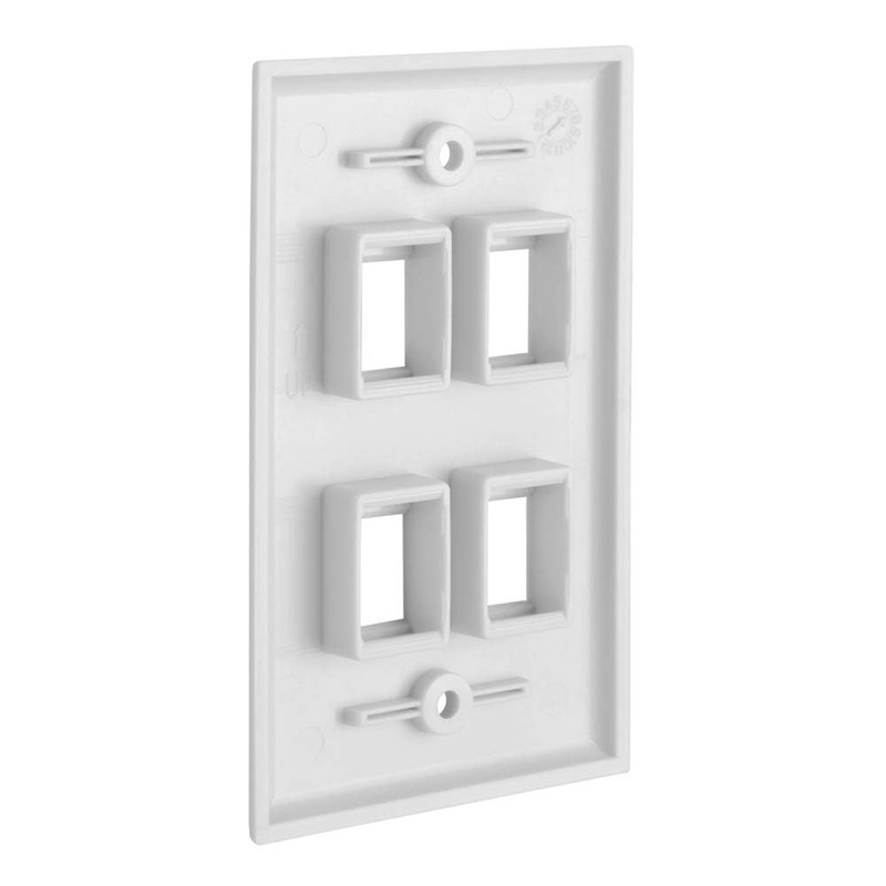 Cmple - 4 Port Keystone Wall Plate Single-Gang Wall Plate
