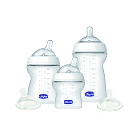 Chicco Natural Feeling 3 Piece Baby Bottle Set 330ml/250ml/150ml 7050Cubic Centimetre 3 Units 1