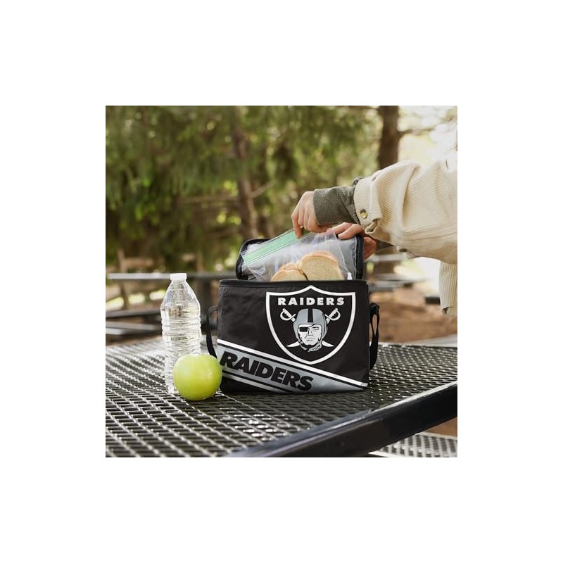 FOCO Oakland Raiders Big Logo Stripe 6 Pack Cooler
