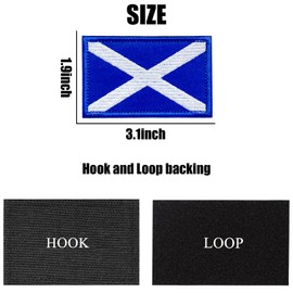 AXEN Scotland Flag Patches, Scottish Patches with Hook & Loop Fasten for Backpack Uniform Jacket Vest Cap