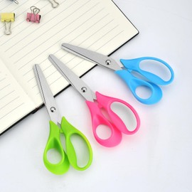 CCR Left Handed Scissors Kids,13cm Safety Blunt Stainless Steel Scissors for Kids PP Plastic Handles Left Handed Kids Scissors for DIY Cutting,Assorted Color,3 Pack