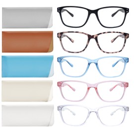 SIGVAN Reading Glasses 5 Packs Blue Light Blocking Eyeglasses Quality Spring Hinge Colorful Computer Readers for Women Men (5 Mix-3, 2.75, multiplier_x)Medium