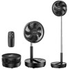 TriPole Portable Standing Fan, 8000mAh Rechargeable Oscillating Fan with Remote,