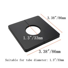 Tsnamay 2 Pcs Wall Split Flange, ABS Square Self-Adhesive Escutcheon Plate Buckles Design for 1.3"/33mm Diameter Pipe