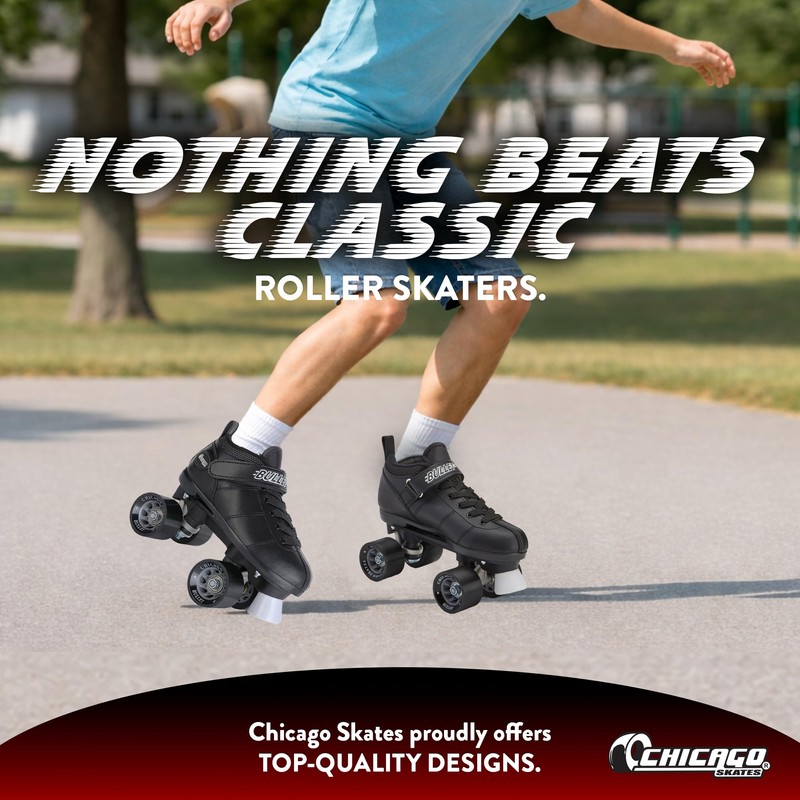 Chicago Skates Bullet Speed Quad Roller Skates – Durable, Top