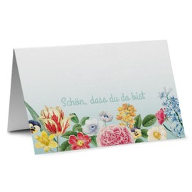 Partycards 50 Place Cards for Weddings and Birthdays – Flower Format DIN A7 – Perfect for Table Decoration and Special Occasions, Place Cards Wedding, Name Cards, Golden Wedding, Communion,